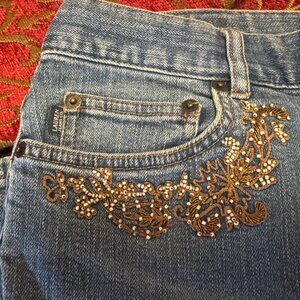 Ralph Lauren  Beaded Pocket Blue Jeans  Size 14